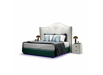 Conception de mobilier en bois moderne de chambre d'hôtel de luxe double avec rembourrage
