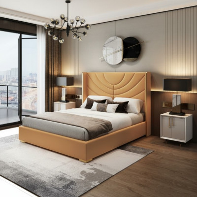 Lit double de design 180x200cm Mobilier d'hôtel Luxueux Décoration de chambre