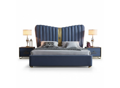 Design de literie de luxe en bois pour lit double Chambre Hôtel Mobilier nouveau