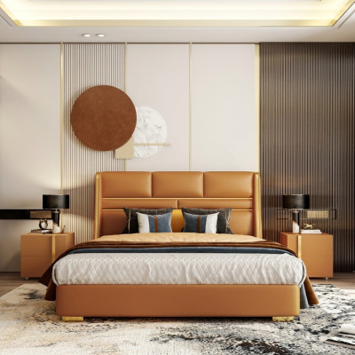 Lit double Chambre Lit Mobilier de luxe Double Hôtel Ameublement 180x200
