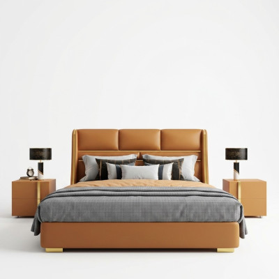 Lit double Chambre Lit Mobilier de luxe Double Hôtel Ameublement 180x200