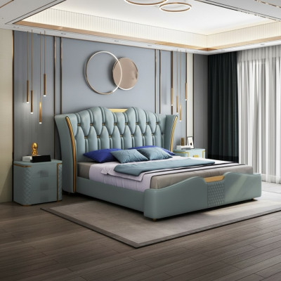 Lits Lits Doubles Hôtel Luxe en acier inoxydable Moderne Chambre de concepteur