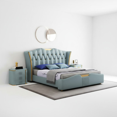 Lits Lits Doubles Hôtel Luxe en acier inoxydable Moderne Chambre de concepteur