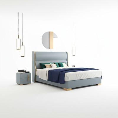 Lits Chambre Double Bois 180x200cm Lit Rembourrage Design Luxe