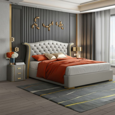 Chesterfield Double Bed Chambre Rembourrage Lits de Luxe 180x200cm