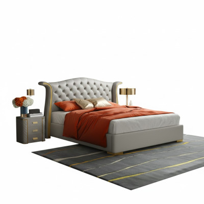 Chesterfield Double Bed Chambre Rembourrage Lits de Luxe 180x200cm