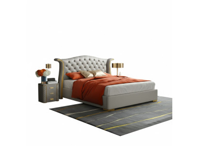 Chesterfield Double Bed Chambre Rembourrage Lits de Luxe 180x200cm