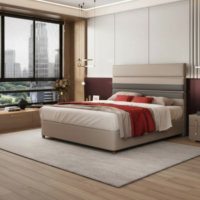 Lit de design moderne 180x200 en similicuir Lits doubles Chambre double Hôtel