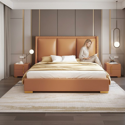 Lit double Chambre Lit Mobilier de luxe Lit double Hôtel Ameublement