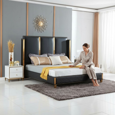 Design de literie de luxe pour lit double d'hôtel Mariage Chambre pour dormir 180x200cm