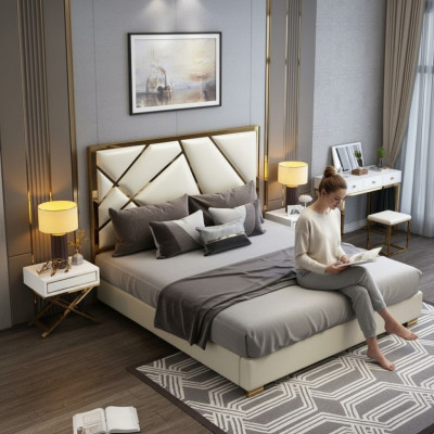 Conception de rembourrage de lit de luxe pour des lits doubles d'hôtel pour chambre de sommeil 180x200cm.