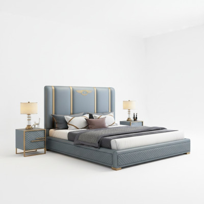 Lit double Lit de luxe en bois Cadre de lit et mobilier de design moderne
