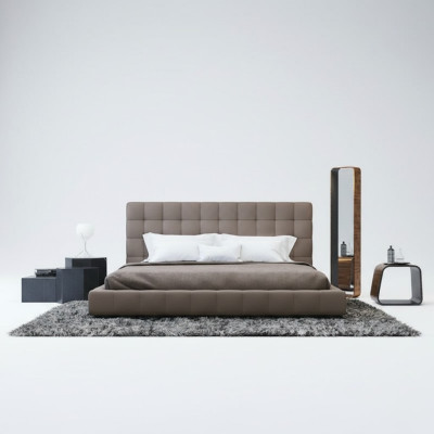 Cadre moderne Luxe Chambre à coucher Lit Hôtel Design Gris Double
