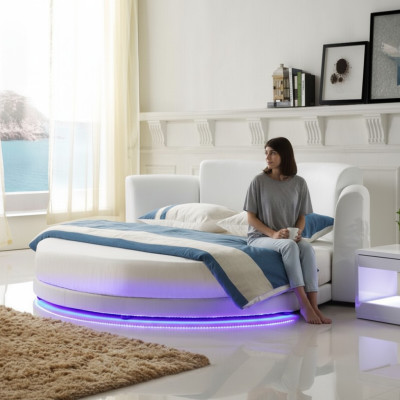 Lit Lits Ronds Lit Double Mobilier de Chambre de Luxe Lit Rond Cadre d'Hôtel Neuf