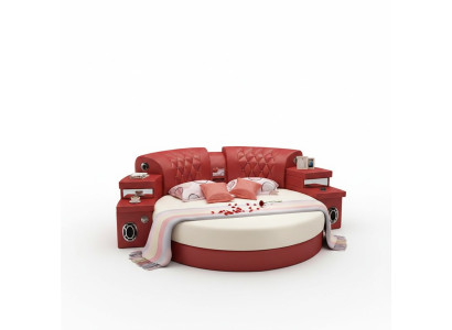 Lit rond Lits ronds Rembourrage d'hôtel multifonction Étagère Led nouvelle