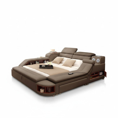 Lit de luxe 180x200 Chambre multifonctionnelle Chaise longue Étagères neuves