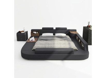 Lits Hôtel Moderne Multifonction Double Lit Design Luxe Rembourrage