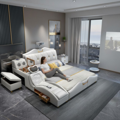 Multifonction s Lit Lits de Luxe Design Double Étagère 180x200cm nouveau