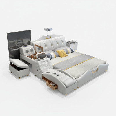 Multifonction s Lit Lits de Luxe Design Double Étagère 180x200cm nouveau