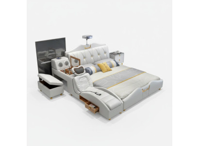 Multifonction s Lit Lits de Luxe Design Double Étagère 180x200cm nouveau