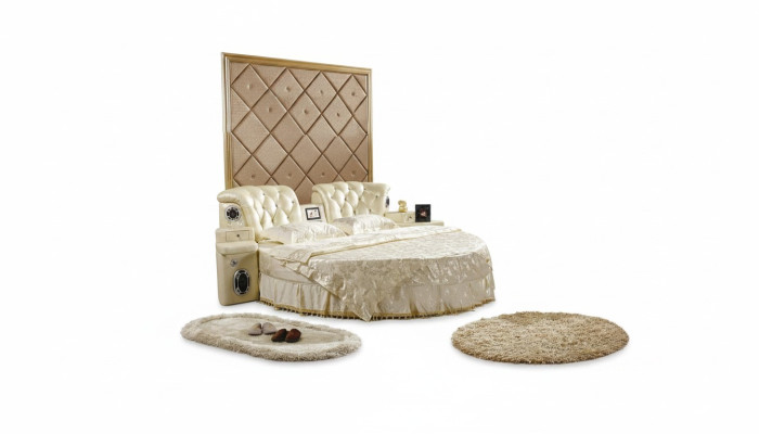 Lit rond Lits design ronds Lit double de luxe Cadre de chambre de sommeil d'hôtel