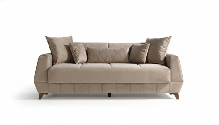 Canapé design trois places Canapé beige Mobilier Tissu Textile Canapé 3 places Canapés Sofas