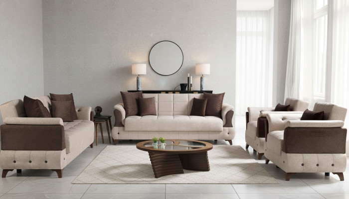 Ensemble de canapé moderne Fauteuil Canapé en textile Luxe Complet de luxe 3+2+1+1 place