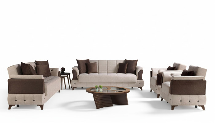 Ensemble de canapé moderne Fauteuil Canapé en textile Luxe Complet de luxe 3+2+1+1 place