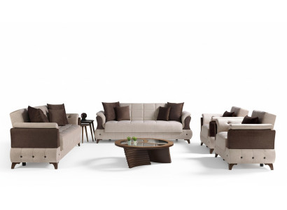 Ensemble de canapé moderne Fauteuil Canapé en textile Luxe Complet de luxe 3+2+1+1 place