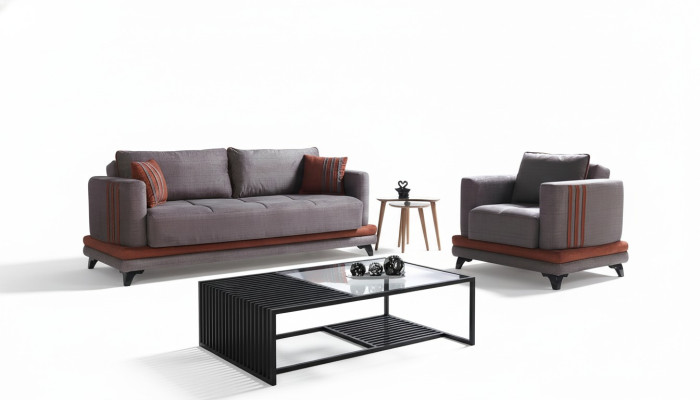 Ensemble de canapé 3+1 places en tissu Bois Canapé 3 places Fauteuil moderne Ensemble complet nouveau EU