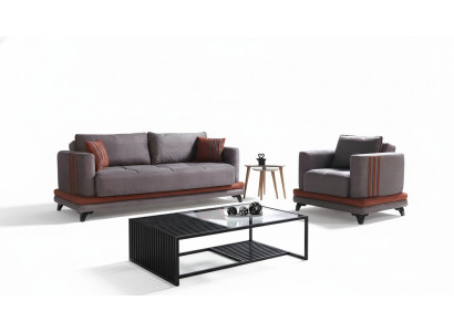 Ensemble de canapé 3+1 places en tissu Bois Canapé 3 places Fauteuil moderne Ensemble complet nouveau EU