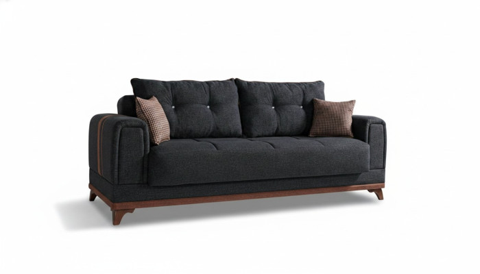 Canapé de salon luxueux 3 places 230 cm Relax Sofa Moderne noir de luxe