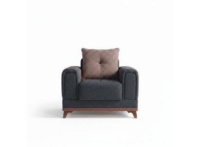Design Canapé Fauteuil de Luxe Relax Textile avec accoudoirs en acier inoxydable Fauteuil Relax Moderne