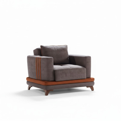 Fauteuil de luxe Design Seater Relax en textile gris Fauteuil Club Moderne de Luxe