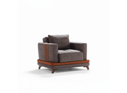 Fauteuil de luxe Design Seater Relax en textile gris Fauteuil Club Moderne de Luxe