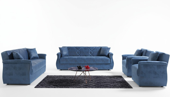 Ensemble de canapé 3+2+1+1 Salon en bois Canapé de luxe en tissu moderne Eu complet