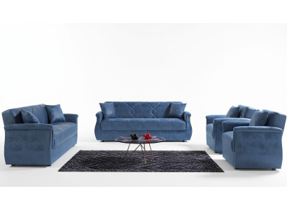 Ensemble de canapé 3+2+1+1 Salon en bois Canapé de luxe en tissu moderne Eu complet