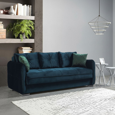 Salon Canapé 3 places Design Mobilier de style Canapé 3 places Moderne Bleu nouveau