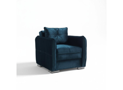 Design 2 places Fauteuil de luxe Relax en textile couleur bleue Fauteuil de club de salon moderne