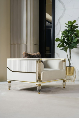 Suite de design Fauteuil de relaxation en tissu blanc Fauteuil de relaxation moderne de luxe