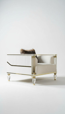 Suite de design Fauteuil de relaxation en tissu blanc Fauteuil de relaxation moderne de luxe