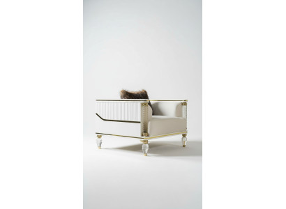 Suite de design Fauteuil de relaxation en tissu blanc Fauteuil de relaxation moderne de luxe