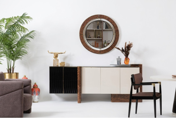 Bahut Bahut avec miroir Suite de luxe Commode en bois Commodes Classique
