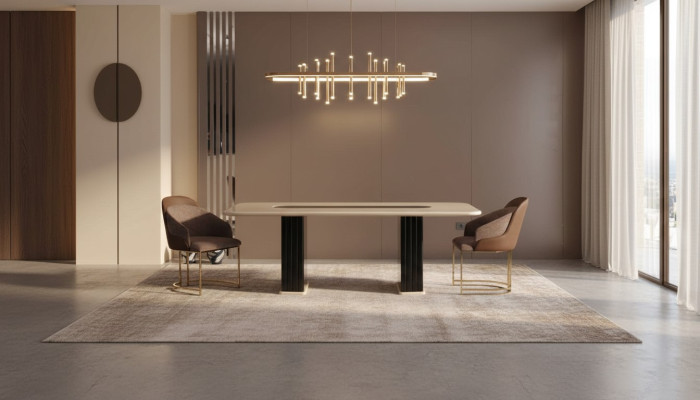 Ensemble de salle à manger de luxe 4x chaises + ensemble de table à manger suite fauteuils modernes