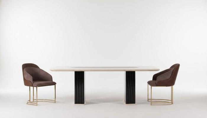 Ensemble de salle à manger de luxe 4x chaises + ensemble de table à manger suite fauteuils modernes