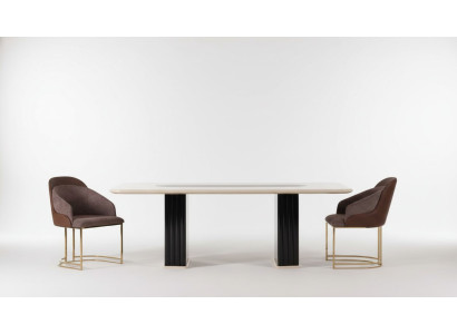 Ensemble de salle à manger de luxe 4x chaises + ensemble de table à manger suite fauteuils modernes