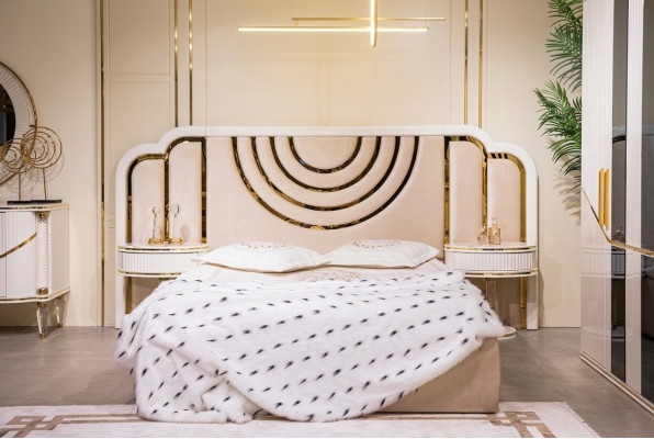 Ensemble de chambre moderne Lit + 2x tables de chevet Mobilier design 3 pièces. neuf