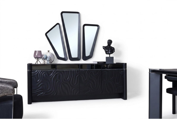 Sideboard 3x Miroir Sideboard Suite de Luxe Commode en Bois Modernes