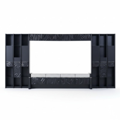 Meuble de salon en bois moderne pour télévision avec étagère dans un style contemporain. Armoire TV, meuble TV, support TV.