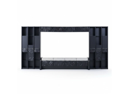 Meuble de salon en bois moderne pour télévision avec étagère dans un style contemporain. Armoire TV, meuble TV, support TV.
